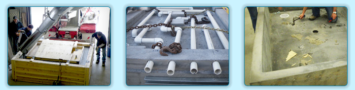 Construction d’une fontaine de béton auto plaçant en section modulaire