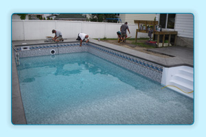 rénovation piscine creusée vinyle Arend